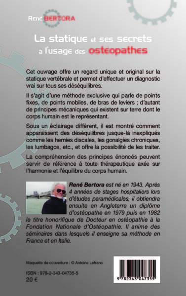 La statique et ses secrets à l'usage des ostéopathes (9782343047355-back-cover)