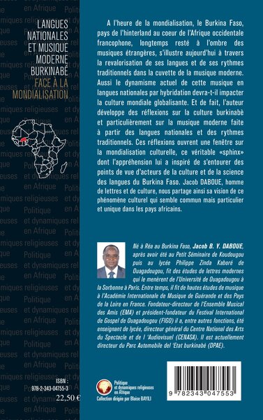 Langues nationales et musique moderne burkinabé face à la mondialisation (9782343047553-back-cover)