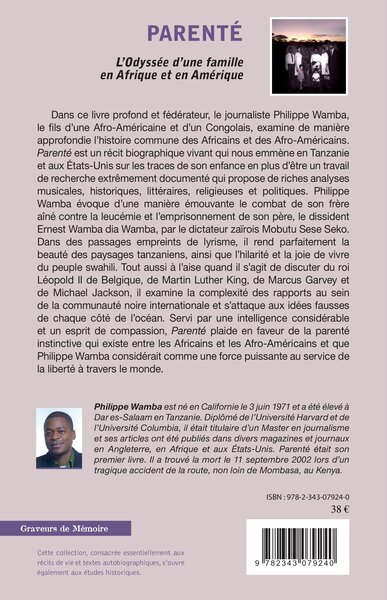 Parenté, L'Odyssée d'une famille en Afrique et en Amérique (9782343079240-back-cover)