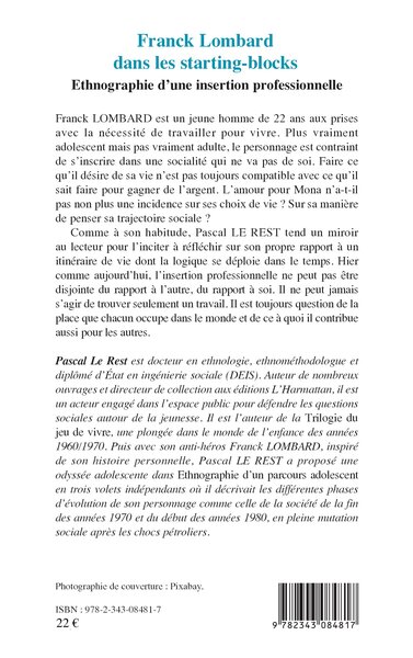 Franck Lombard dans les starting-blocks, Ethnographie d'une insertion professionnelle (9782343084817-back-cover)