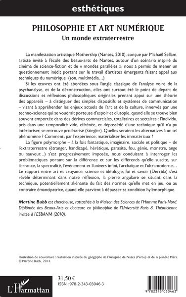 Philosophie et art numérique, Un monde extraterrestre (9782343030463-back-cover)