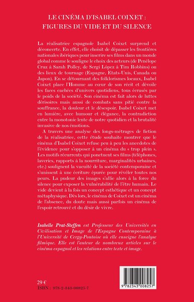 Le cinéma d'Isabel Coixet :, Figures du vide et du silence (9782343008257-back-cover)