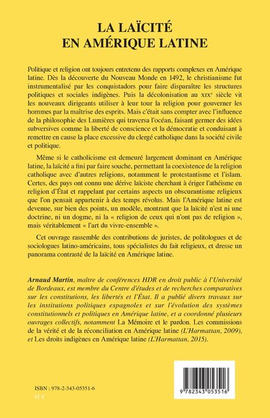 La laïcité en Amérique latine (9782343053516-back-cover)