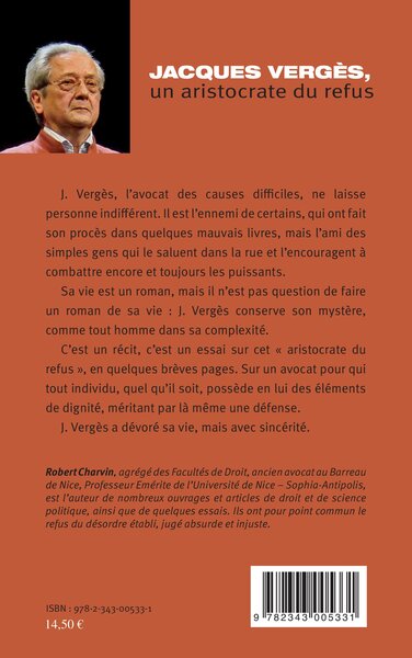 Jacques Vergès Un aristocrate de refus (9782343005331-back-cover)