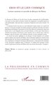 Eros et le lien cosmique, Lecture ancienne et nouvelle du Banquet de Platon (9782343014548-back-cover)