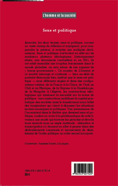 L'Homme et la Société, Sexe et politique (9782343027524-back-cover)