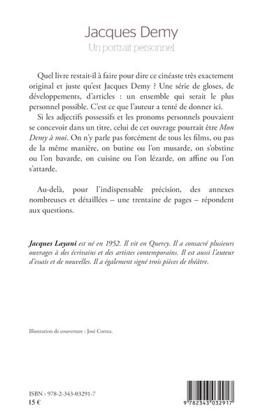 Jacques Demy, Un portrait personnel (9782343032917-back-cover)