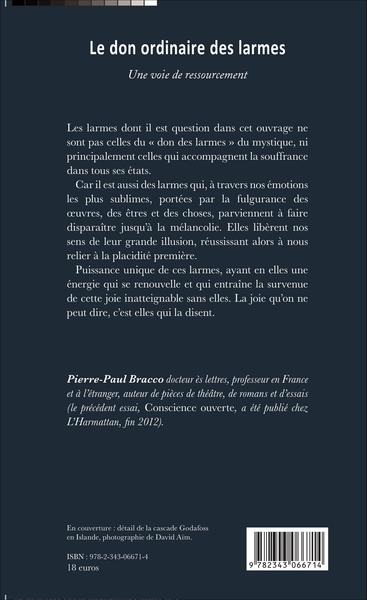 Le don ordinaire des larmes, Une voie de ressourcement (9782343066714-back-cover)