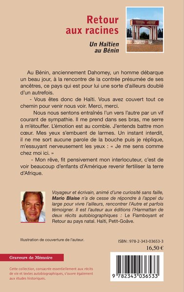 Retour aux racines, Un Haïtien au Bénin (9782343036533-back-cover)