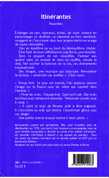 Itinérantes, Nouvelles (9782343019963-back-cover)