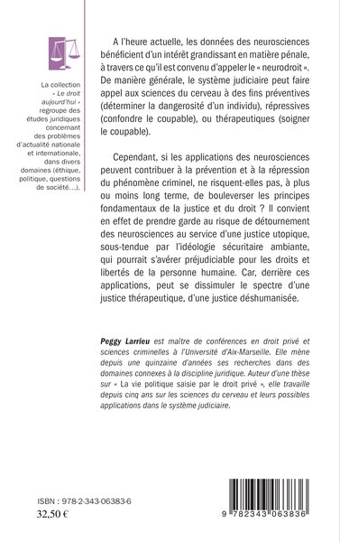 Neuroscience et droit pénal, Le cerveau dans le prétoire (9782343063836-back-cover)