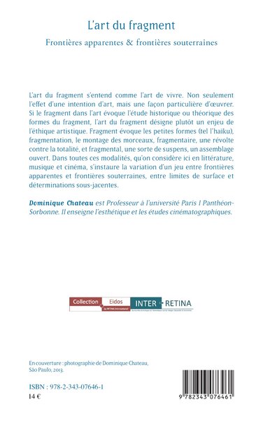 L'art du fragment, Frontières apparentes & frontières souterraines (9782343076461-back-cover)