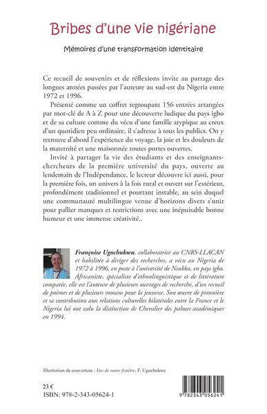 Bribes d'une vie nigériane, Mémoires d'une transformation identitaire (9782343056241-back-cover)