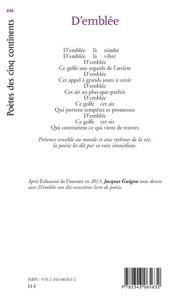 D'emblée (9782343065632-back-cover)