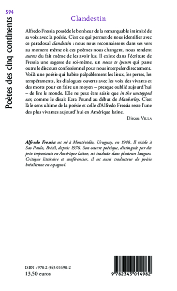 Clandestin, Bilingue français-espagnol (9782343014982-back-cover)