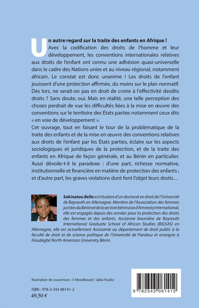 La traite des enfants en Afrique, L'application des conventions internationales relatives aux droits de l'enfant en République d (9782343061412-back-cover)