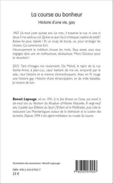 La course au bonheur, Histoire d'une vie, gay (9782343079257-back-cover)