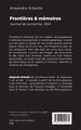 Frontières & mémoires, Journal de recherche, 2014 (9782343049472-back-cover)