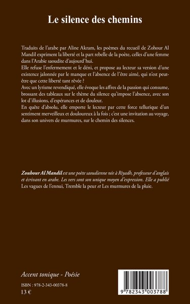 Le silence des chemins (9782343003788-back-cover)