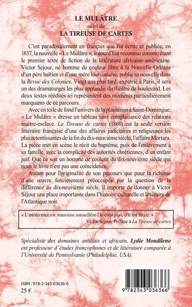 Le Mulâtre suivi de La Tireuse de cartes (9782343036366-back-cover)