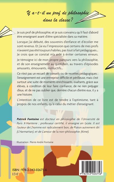 Y a-t-il un prof de philosophie dans la classe ? (9782343026756-back-cover)