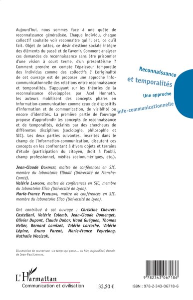 Reconnaissance et temporalités, Une approche info-communicationnelle (9782343067186-back-cover)