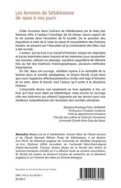 Femmes de Sébikhotane de 1900 à nos jours, Histoire économique et sociale des générations africaines (9782343093055-back-cover)