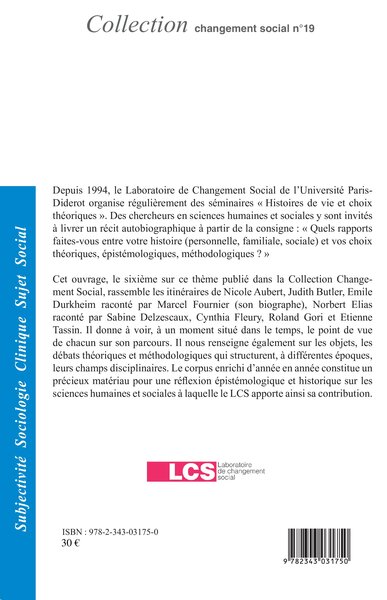 Itinéraires de chercheurs, N°19 (9782343031750-back-cover)