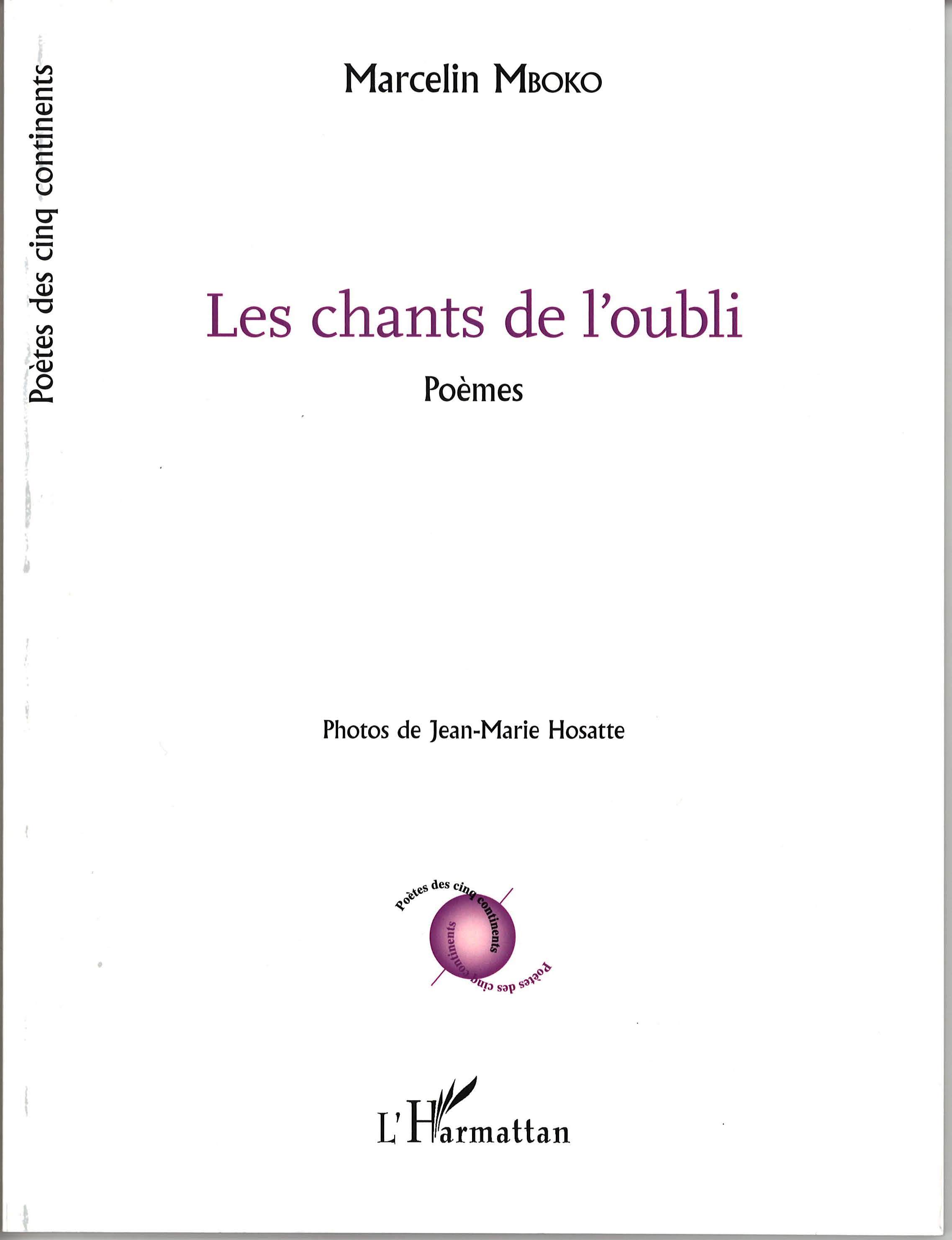 Les chants de l'oubli, Poèmes (9782343089911-front-cover)