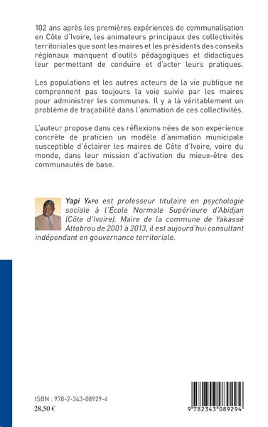 Un modèle d'animation municipale en Côte d'Ivoire (9782343089294-back-cover)