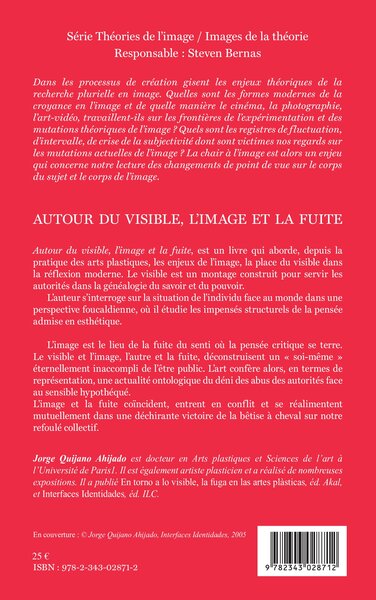 Autour du visible, l'image et la fuite (9782343028712-back-cover)