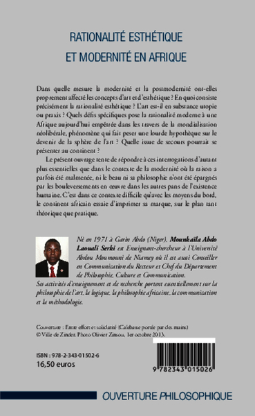 Rationalité esthétique et modernité en Afrique (9782343015026-back-cover)