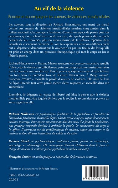 Au vif de la violence, Écouter et accompagner les auteurs de violences intrafamiliales (9782343063157-back-cover)