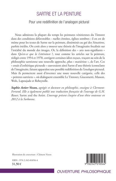 Sartre et la peinture, Pour une redéfinition de l'analogon pictural (9782343010564-back-cover)