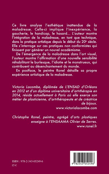 La maladresse dans l'art contemporain, Vérité du geste ou illusion esthétique ? (9782343052496-back-cover)