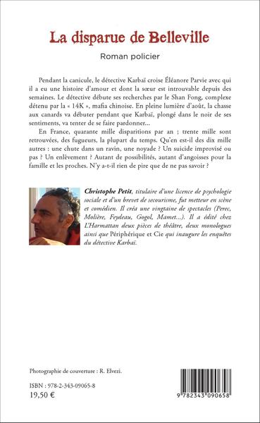 La disparue de Belleville, Roman policier (9782343090658-back-cover)