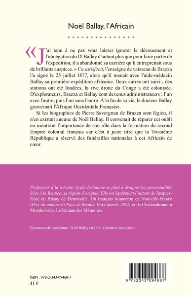 Noël Ballay, l'Africain. Avec et sans Brazza (9782343094687-back-cover)