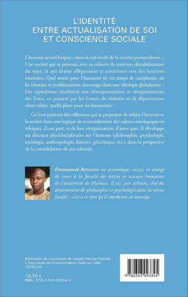 L'identité entre actualisation de soi et conscience sociale (9782343093345-back-cover)