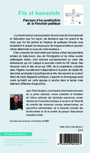 Flic et humaniste, Parcours d'un syndicaliste de la Fonction publique (9782343002927-back-cover)