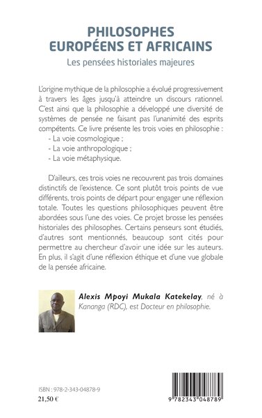 Philosophes européens et africains, Les pensées historiales majeures (9782343048789-back-cover)
