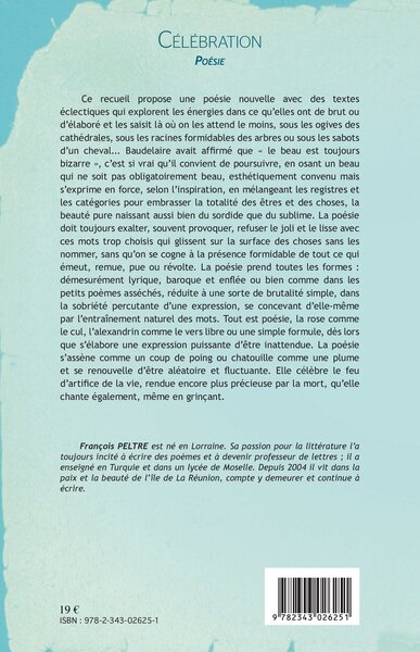 Célébration, Poésie (9782343026251-back-cover)