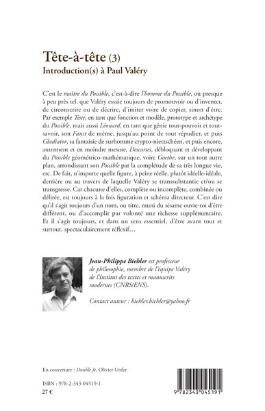 Tête-à-tête (3), Introduction(s) à Paul Valéry (9782343045191-back-cover)