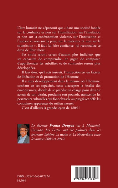 Lettres à un ami, Propos sur la conjoncture haïtienne (9782343017921-back-cover)