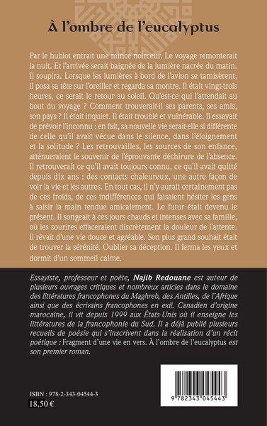 A l'ombre de l'eucalyptus, Roman (9782343045443-back-cover)