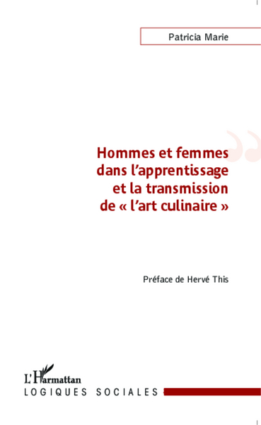 Hommes et femmes dans l'apprentissage et la transmission de "l'art culinaire" (9782343030043-front-cover)