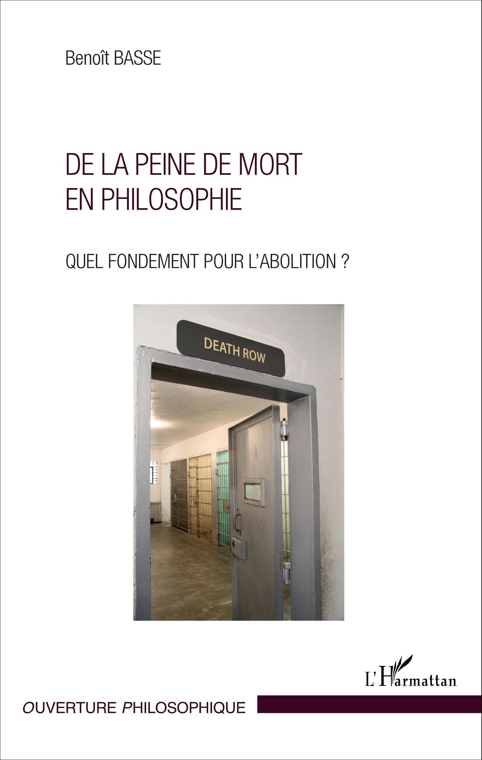 De la peine de mort en philosophie, Quel fondement pour l'abolition ? (9782343087108-front-cover)