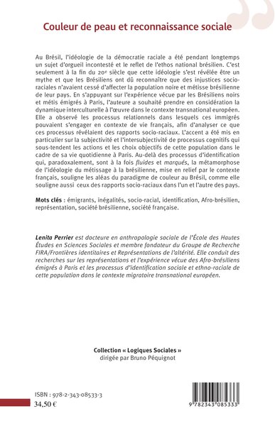 Couleur de peau et reconnaissance sociale, L'expérience vécue des Afro-brésiliens émigrés à Paris (9782343085333-back-cover)