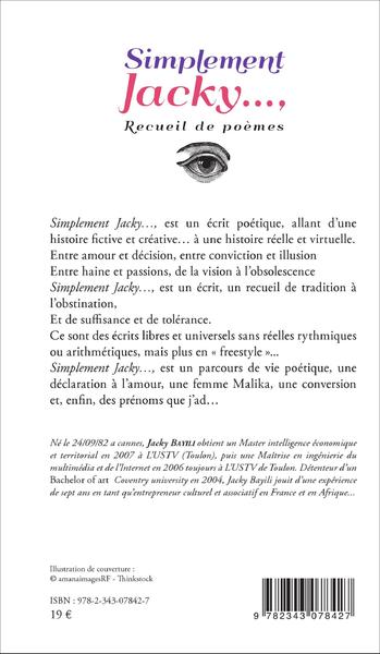 Simplement Jacky..., Recueil de poèmes (9782343078427-back-cover)