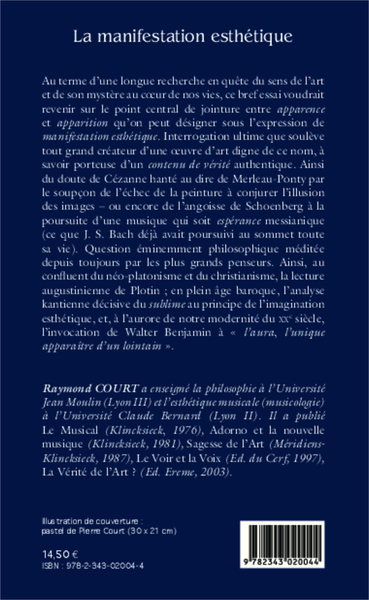 La manifestation esthétique (9782343020044-back-cover)