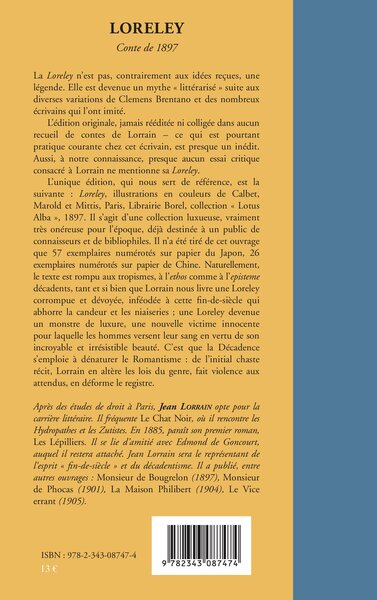 Loreley, Conte de 1897 (9782343087474-back-cover)